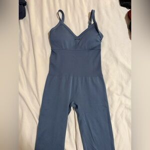 Blue/ gray  Sleeveless Jumpsuit active bo+tee